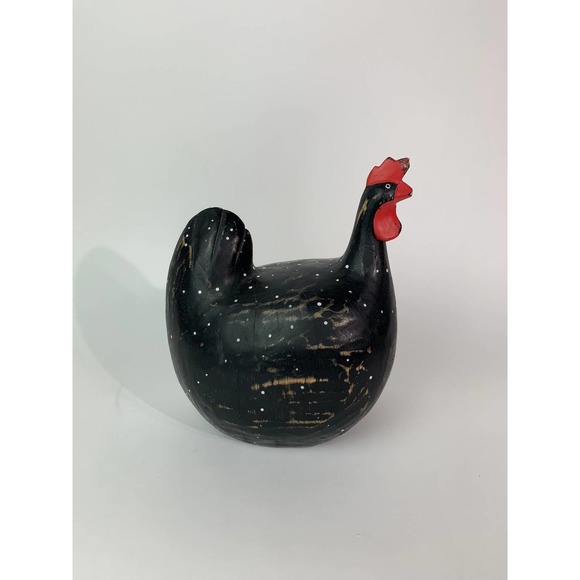 Vintage Hand-Painted Wood Rooster Sculpture - Unique and Charming - Picture 3 of 7